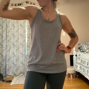 **SOLD** danskin now semi fitted gray tank top workout size small